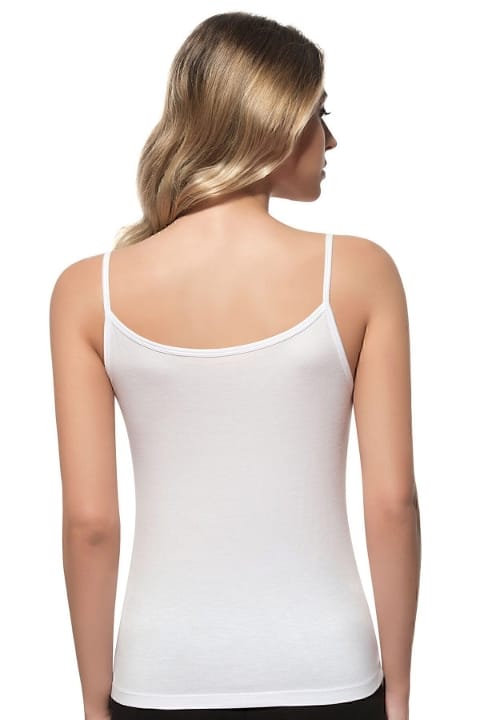 Esnek İp Askılı Viskon Kadın Atlet Özkan 2102 - Beyaz