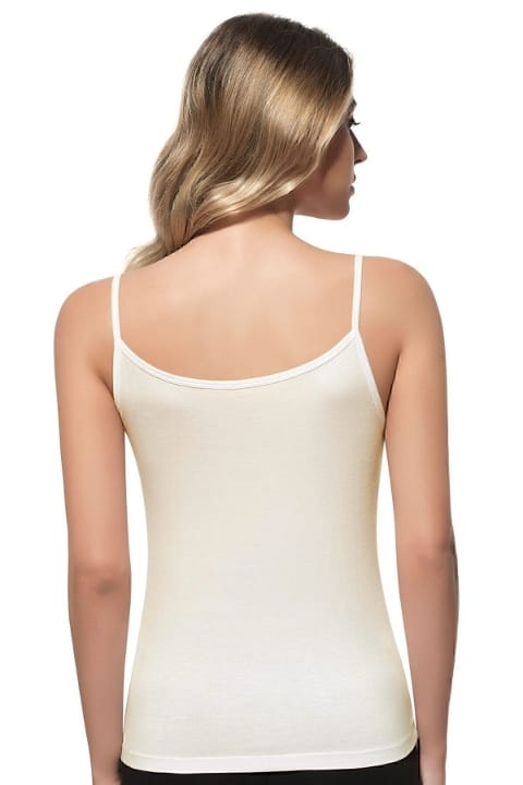 Esnek İp Askılı Viskon Kadın Atlet Özkan 2102 - Ekru