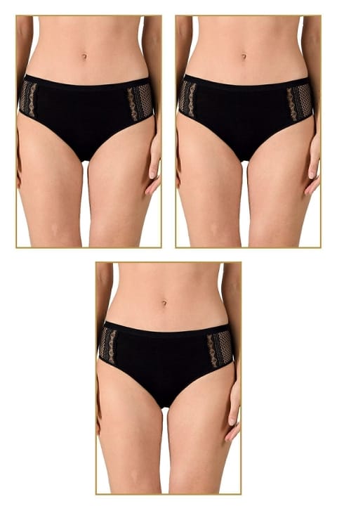 Yüksek Bel Pamuklu Bato Külot Özkan 25592 - Siyah