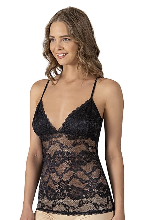 V Yaka İnce Askılı Pamuklu Modal Atlet Özkan 25596 - Siyah