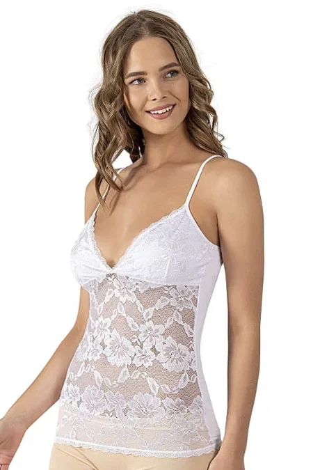 V Yaka İnce Askılı Pamuklu Modal Atlet Özkan 25596 - Beyaz