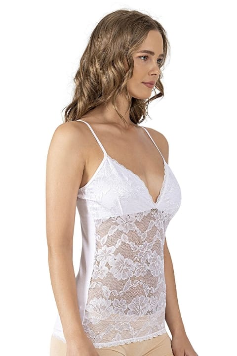 V Yaka İnce Askılı Pamuklu Modal Atlet Özkan 25596 - Beyaz