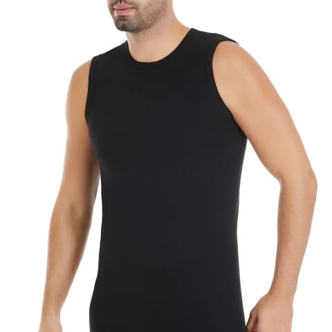 Pamuklu Ribana Sıfır Kollu Atlet Yıldız 11 - Siyah