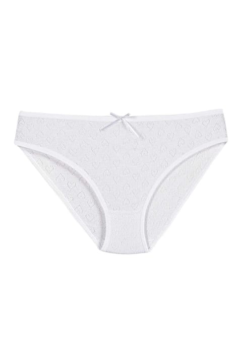 Yüksek Bel Pamuklu Kadın Bikini Külot Yıldız 3575 - Beyaz