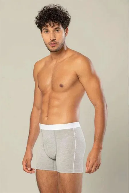 Pamuk Elastan Uzun Boxer Erdem 1417 - Gri