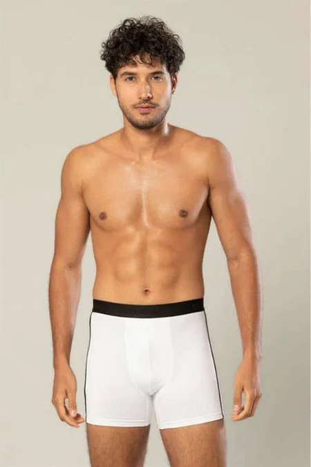 Pamuk Elastan Uzun Boxer Erdem 1417 - Beyaz