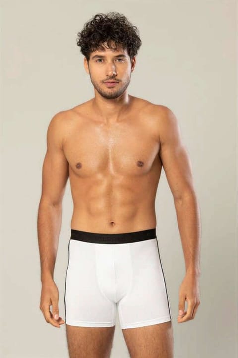 Pamuk Elastan Uzun Boxer Erdem 1417 - Beyaz