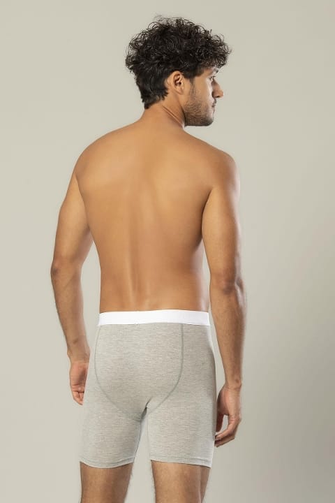 Pamuklu Uzun Boxer Esnek Bel Erdem 1416 - Gri