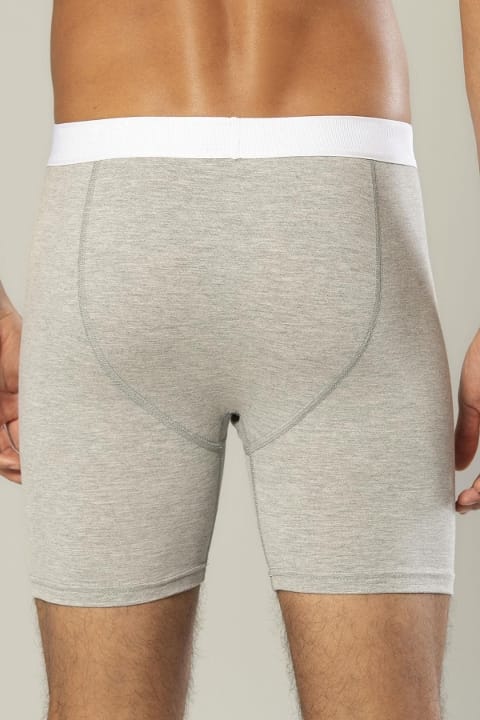Pamuklu Uzun Boxer Esnek Bel Erdem 1416 - Gri