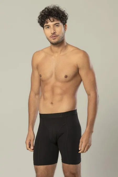 Pamuklu Uzun Boxer Esnek Bel Erdem 1416 - Siyah