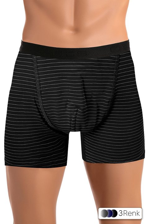 Pamuklu Elastan Boxer Düz Bel Lastiği ÖTS 2610 - Siyah