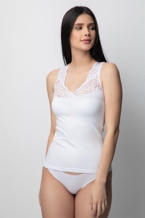 Dantel Askılı Pamuklu Kadın Atlet Donex 3427