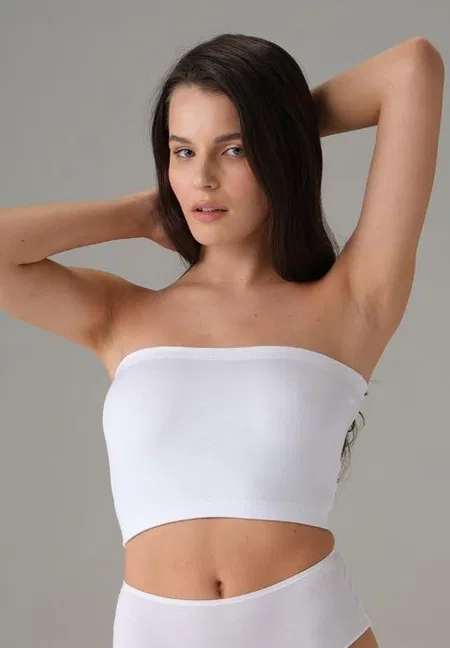 Tek Parça Esnek Pamuklu Body Doreanse 9133 - Beyaz