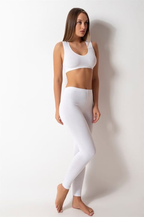 Pamuklu Kumaş Esnek Yüksek Bel Tayt Donex 1465 - 2