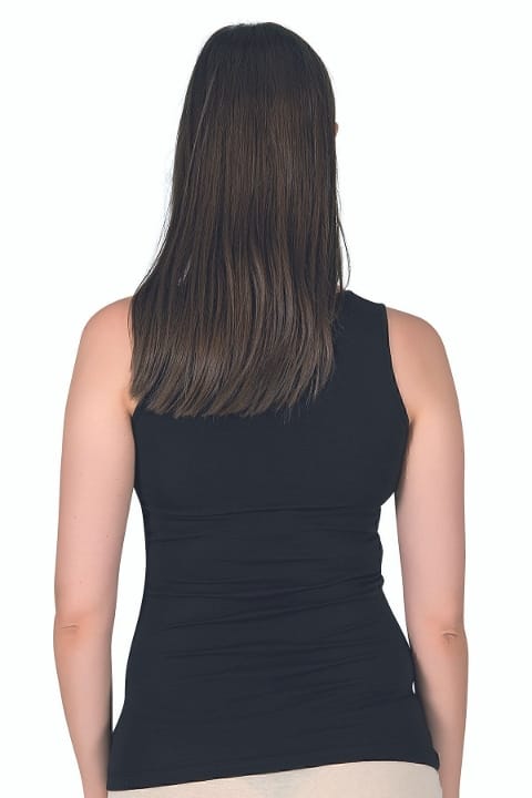 Pamuklu Dantelli Robalı Kadın Atlet Özkan 24185 - Siyah