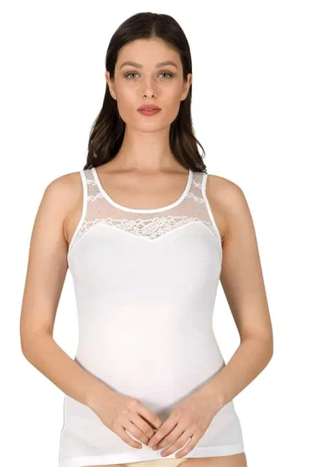 Pamuklu Dantelli Robalı Kadın Atlet Özkan 24185