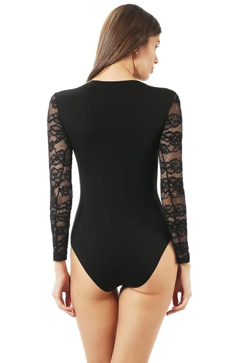 Pamuklu Elastan Dantelli Uzun Kollu Body Özkan 22013 - 2