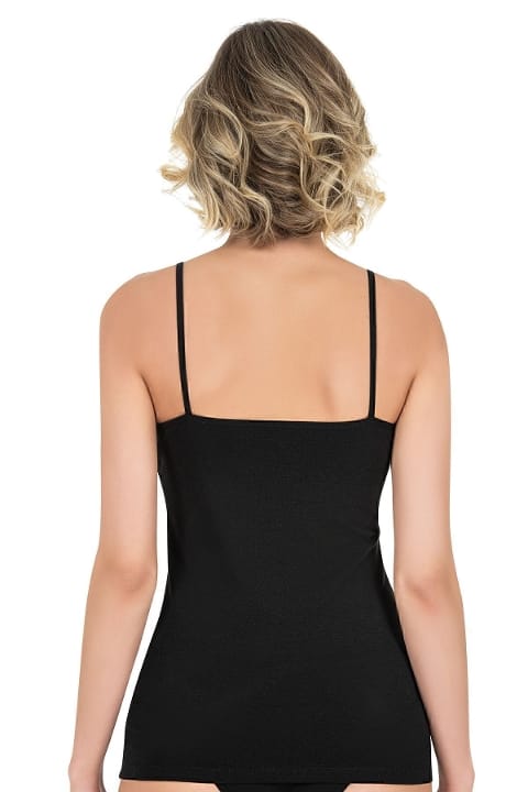 Pamuklu Modal Tül Detaylı İnce Askılı Kadın Atlet Özkan 26819 - 2