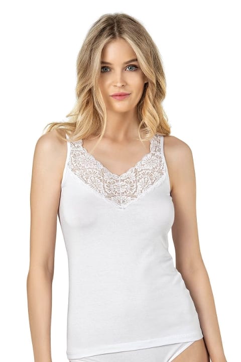 Pamuklu Dantel Detaylı Kalın Askılı Atlet Özkan 26805