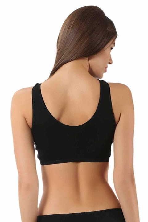 Pamuklu Boş Kap Balensiz Yarım Atlet Sütyen Özkan 0564 - Siyah