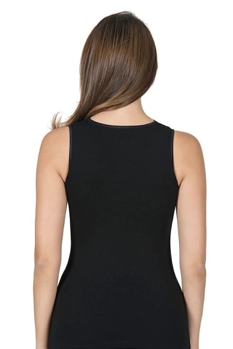 Pamuklu Dantelli Kalın Askılı Kadın Atlet Özkan 25348 - Siyah