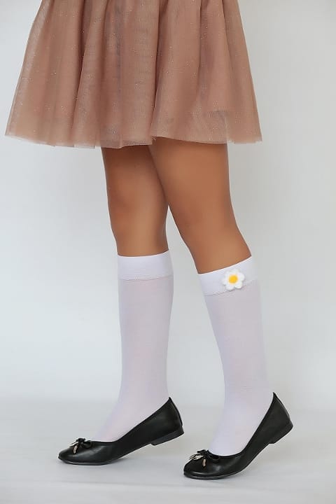 Pamuklu Kaydırmaz Taban Çocuk Dizaltı Çorap Daymod 2242022