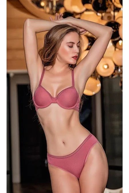 Pembe Tam Destekli Sütyen ve Slip Külot Takım Gallipoli MGP31221 - Pembe