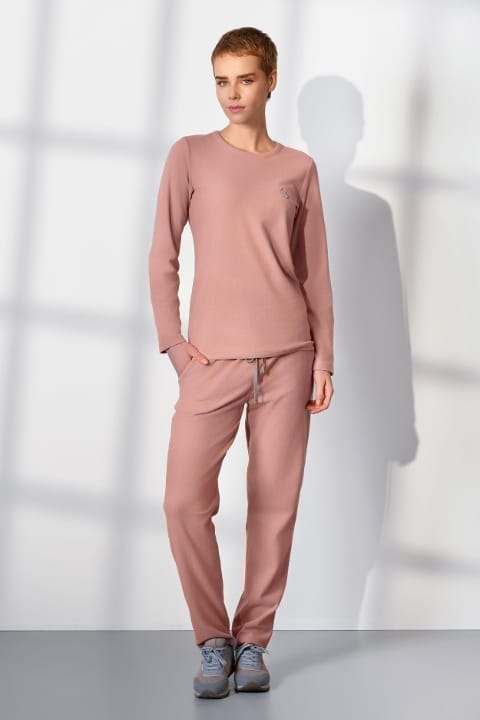 Uzun Kollu Leopar Desenli Kadın Pijama Takımı Doreanse 25K4041