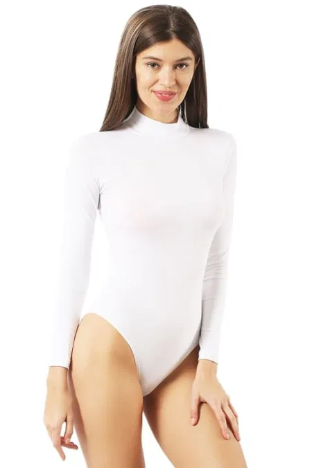 Pamuklu Likralı Uzun Kollu Body Özkan 0614 - Beyaz