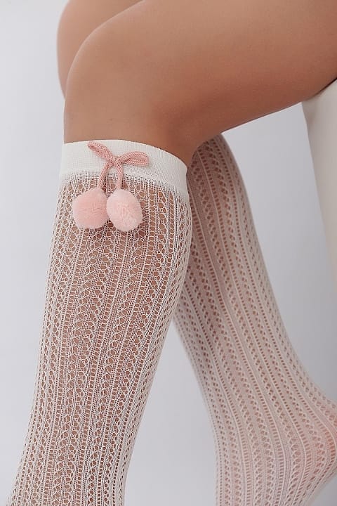 Kaydırmaz Tabanlı File Çocuk Dizaltı Çorap Daymod 2222021 - Kemik