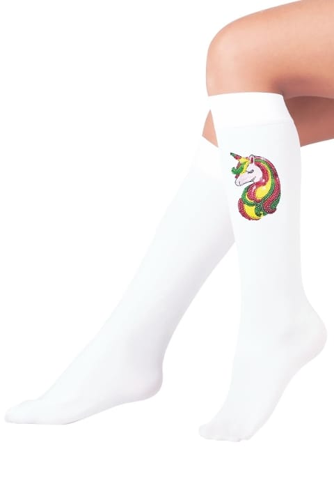 Kaydırmaz Tabanlı Beyaz Çocuk Dizaltı Çorap Daymod 2242028
