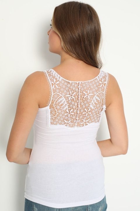 Pamuklu Nefes Alan Sırtı Güpürlü Atlet Polkan 2367