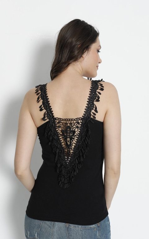 Pamuklu Nefes Alan Sırtı Saçaklı Atlet Polkan 2376