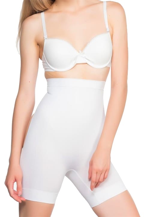 Dikişsiz Yüksek Bel Korse Popo Açık Paca Pera Fitol 8009 - Beyaz