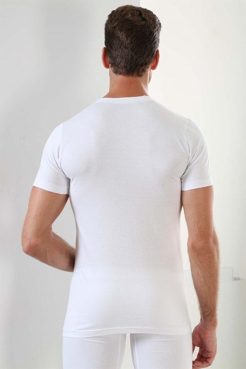 Pamuklu O Yaka Erkek Atlet Beyaz Arma Yıldız 1004 - Beyaz