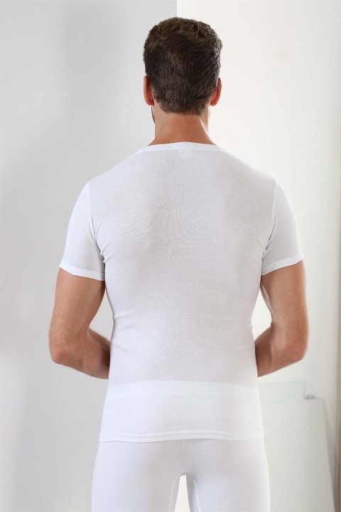 Pamuklu Beyaz Yuvarlak Yaka Erkek Atlet Arma Yıldız 1002 - 2