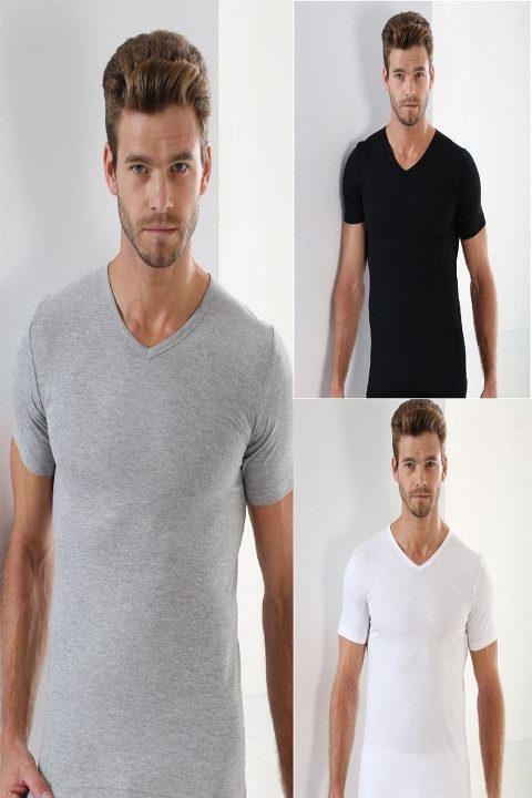 Pamuklu V Yaka Erkek Atlet Arma Yıldız 1003 - Görsel