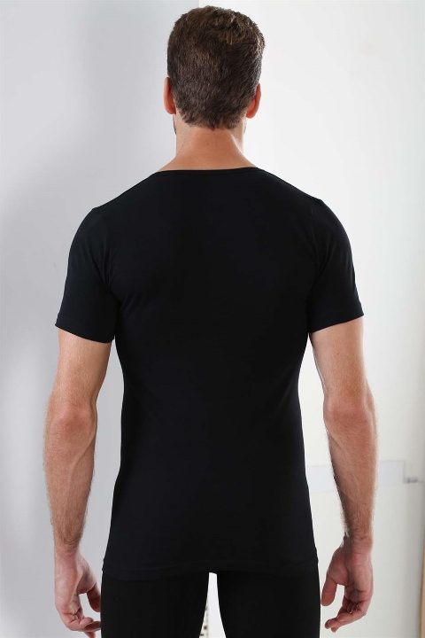 Pamuklu Esnek Siyah Atlet Arma Yıldız 1002 - 2