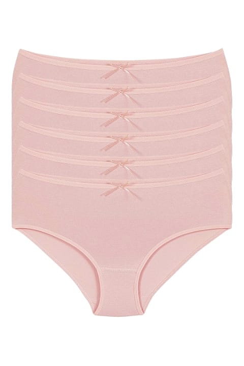 Bambu Yüksek Bel Kadın Bato Külot 6'lı Paket Yıldız 3924 - Pudra