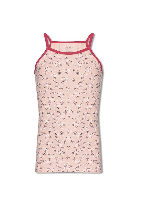 Pamuklu Likralı Geniş Askılı Kız Çocuk Atlet Arma Yıldız 7565 - Pembe