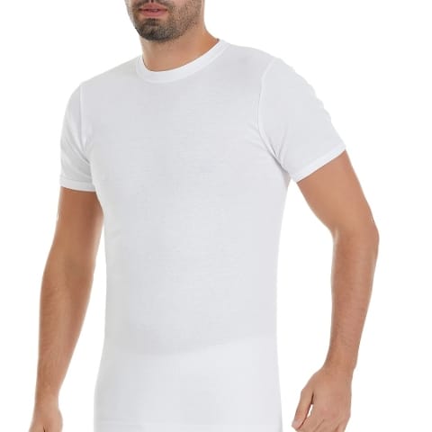 Pamuklu Ribana Kısa Kollu Atlet Erkek Yıldız 56 - Beyaz