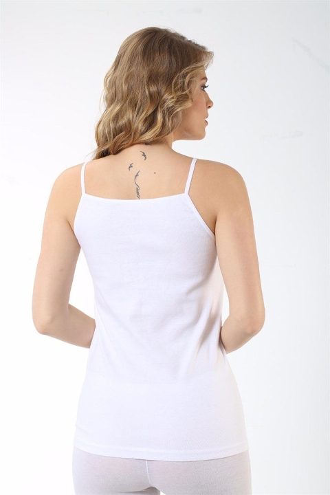 Pamuklu Dantelli İp Askılı Atlet Arma Yıldız 3306 - Beyaz