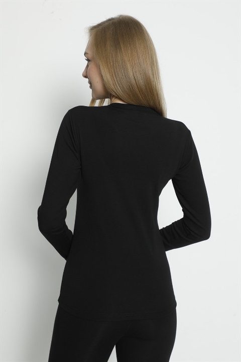 Pamuklu Esnek Tek Parça Body Arma Yıldız 3343 - Siyah