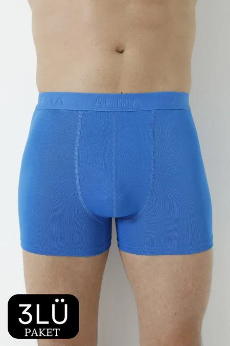 Yumuşak Bambu Boxer 3'lü Paket Arma Yıldız 1172 - Saks