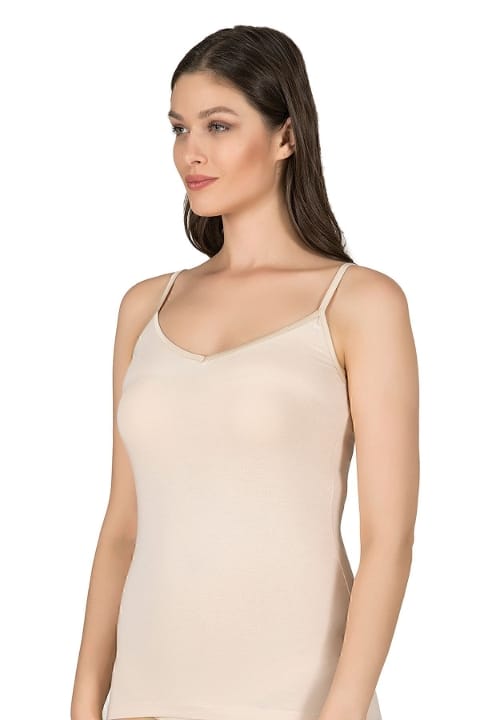 Pamuklu Modal İnce Askılı Kadın Atlet Özkan 20586 - Ten