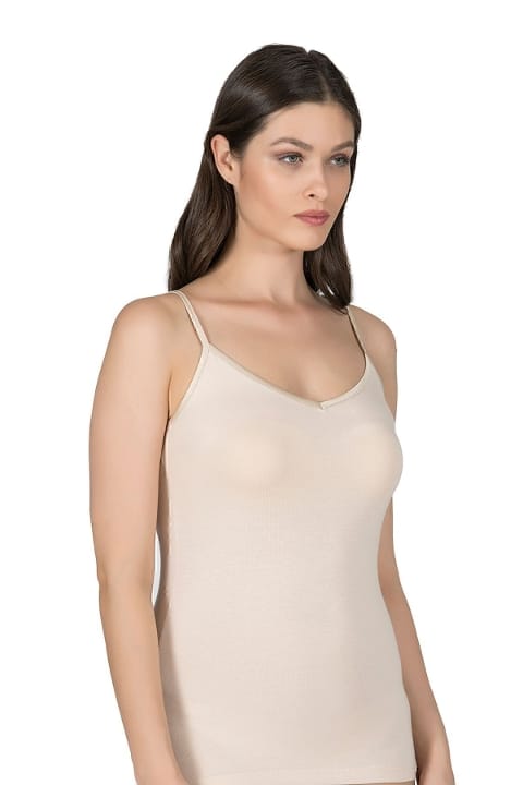 Pamuklu Modal İnce Askılı Kadın Atlet Özkan 20586 - Ten