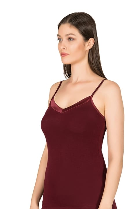 Esnek İnce Askılı Viskon Kadın Atlet Özkan 25217 - Bordo