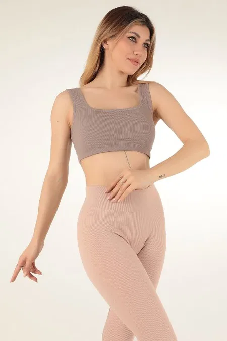 Seamless Fitilli Spor Sütyeni DoReMi 002-000144 - Vizon