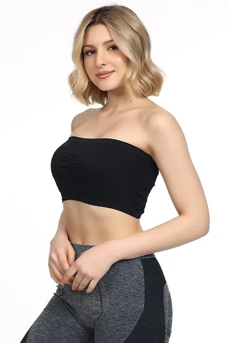 Seamless Straplez Askısız Pedsiz Büstiyer Miorre 999-ZZ0158 - Siyah