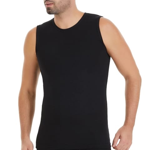 Modal Pamuklu Sıfır Kollu Atlet 3'lü Paket Yıldız 76 - Siyah